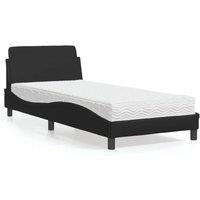 Berkfield Home Bed with Mattress Black Single Faux Leather
