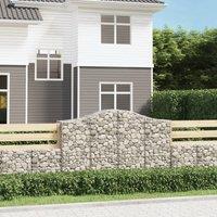 Berkfield Home Arched Gabion Baskets 8 pcs 200x50x120/140 cm Galvanised Iron in Silver