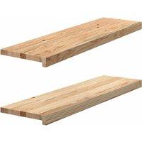 Berkfield Home Window Sills 2 pcs Untreated 90x25x2 cm Solid Wood Oak in Brown | Size: Medium