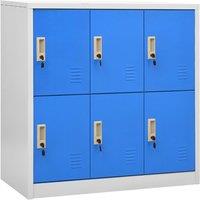 Berkfield Home Locker Cabinet Light Grey & Blue 90x45x92.5 cm Steel
