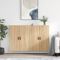 Berkfield Home Wall Mounted Cabinets 2 pcs Sonoma Oak 69.5x34x90 cm in Brown