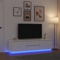 Berkfield Home TV Cabinet with LED Lights White 193.5x41x50 cm