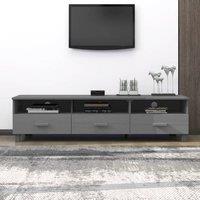 Berkfield Home TV Cabinet HAMAR Dark Grey 158x40x40 cm Solid Wood Pine | Size: 158 x 40 x 40 cm