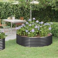 Berkfield Home Garden Raised Bed Powder-coated Steel 140x140x36 cm Anthracite in Black | Size: 140 x 140 x 36 cm