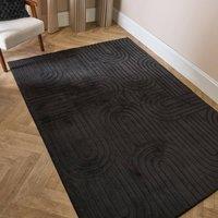 OHS Tufted Arches Rug Soft Floor Carpet Non Slip Area Mat in Black | Size: 160 cm x 230 cm