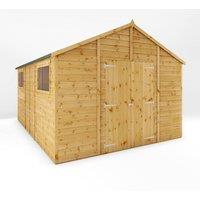 Mercia 14 x 10 Ft Premium Shiplap Apex Workshop - L427.4 x W322.7 x H252.4 cm in Light Brown