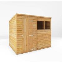 Mercia 8 x 6 Feet Overlap Pent Shed - L189.1 x W241 x H201.4 cm - Brown in Light Brown