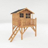 Mercia Poppy Playhouse with Tower - L200.8 x W207.1 x H246.6 cm - Brown
