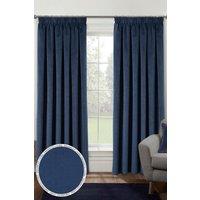 Enhanced Living 100% Blackout Luxury Supersoft Velvet Thermal Tape Top Curtains for Living Room & Bedrooms in Blue | Size: 117 cm width x 183 cm drop