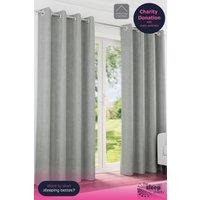 Enhanced Living 100% Blackout Chenille Thermal Eyelet Curtains for Living Room/Bedroom in Grey | Size: 117 cm width x 183 cm drop