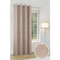 Enhanced Living 'Knightsbridge' Sand 100% Blackout, Thermal, Chenille Single Door Curtain with Eyelet Header | Size: 168 cm width x 214 cm drop