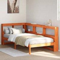 Berkfield Home Bookcase Bed without Mattress Wax Brown 90x190 cm Solid Wood Pine