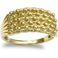 Jewelco London Gold-plated Silver 5 Row King George III Keeper Guard Ring 10mm in Gold | Size: X