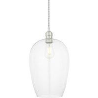 Netlighting 'LIVORNO' Dimmable Stylish Indoor Glass Single Pendant Ceiling Lamp in Silver