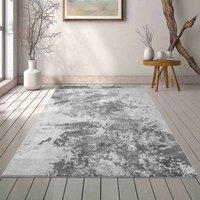 Desire Rugs Serenity Modern Abstract Area Rug - Sprayed-Inspired Design for Living Room, Bedroom, or Hallway in Grey | Size: 200 cm x 290 cm