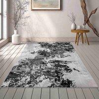 Desire Rugs Serenity Modern Abstract Area Rug - Sprayed-Inspired Design for Living Room, Bedroom, or Hallway in Black | Size: 200 cm x 290 cm