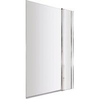 Balterley 6mm Safety Glass Reversible Straight Bath Screen & Fixed Panel, Chrome in Silver