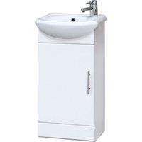 Balterley 1 Door Cloakroom Vanity Basin Unit Gloss White 400mm