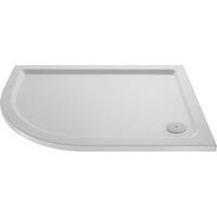 Balterley Premium Slip Resistant Offset Quadrant Shower Tray Left Hand - Anti-Slip Stone Bathroom Base in White