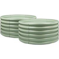 Harbour Housewares Round Raised Garden Beds - 90cm x 45cm - Pack of 2 in Green | Size: 90 cm x 45 cm