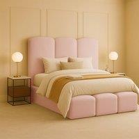 Desire Deco Rivas Modern Upholstered Bed Frame - Double, King, Super King in Pink | Size: Single