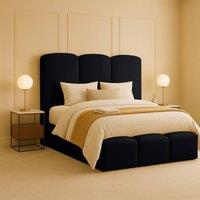Desire Deco Rivas Modern Upholstered Bed Frame - Double, King, Super King in Black | Size: Small Double