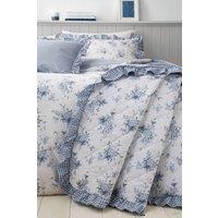 Catherine Lansfield 'Lucie Floral Frill' Fully Reversible Bedspread in White
