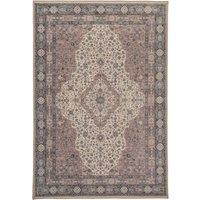 Kukoon Beige Medallion Washable & Non Slip Distressed Living Room Area Rug | Size: 80 cm x 300 cm