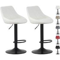 MCC Direct Set of 2 Height Adjustable Kitchen Bar Stool Breakfast Chairs Stanley in Off-White