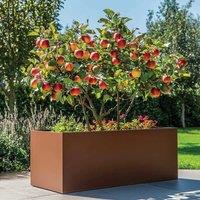 Woven Wood 120cm Zinc Galvanised Copper Trough Planter