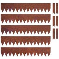 Nicoman Metal Garden Border Edging 1m Saw Tooth Spikes - Set of 5 in Bronze