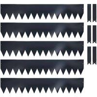 Nicoman Metal Garden Border Edging 1m Saw Tooth Spikes - Set of 5 in Dark Grey