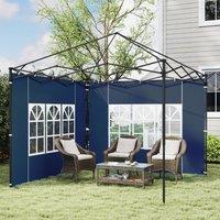 OUTSUNNY Gazebo Side Panels for 3x3(m) or 3x6m Gazebo Canopy, 2 Pack in Blue