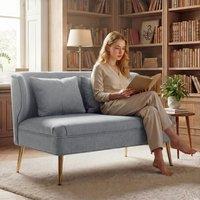 HOMCOM 2 Seater Sofa, Small Sofa with Wing Back, Thick Seat in Light Grey