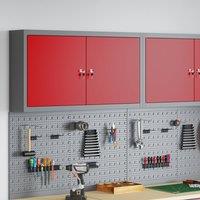 Berkfield Home Tool Cabinet Wall-Mounted Red 100x20x55 cm Steel | Size: 100 x 20 x 55 cm