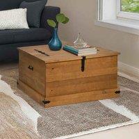 Berkfield Home Storage Chest HALDEN 91x91x47 cm Solid Wood Pine in Brown | Size: 91 x 91 x 47 cm