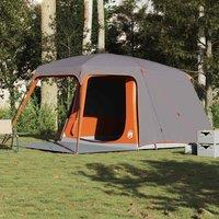 Berkfield Home Camping Tent with Porch Dome 5-Person Grey & Orange Waterproof