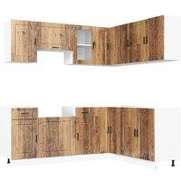 Berkfield Home 11 Piece Kitchen Cabinet Set Porto Old Wood Engineered Wood in Brown