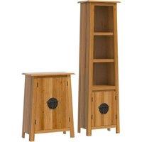 Berkfield Home 2 Piece Bathroom Furniture Set Solid Wood Pine in Brown