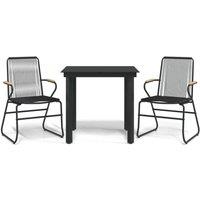 Berkfield Home 3 Piece Garden Dining Set Black PVC Rattan