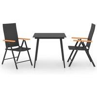 Berkfield Home 3 Piece Garden Dining Set Black & Brown