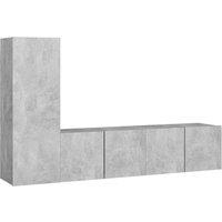 Berkfield Home 3 Piece TV Cabinet Set Concrete Grey Engineered Wood