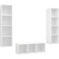 Berkfield Home 3 Piece TV Cabinet Set White Engineered Wood