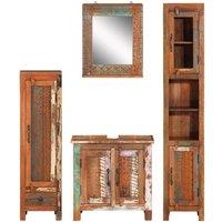 Berkfield Home 4 Piece Bathroom Furniture Set Solid Wood Reclaimed