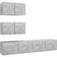 Berkfield Home 4 Piece TV Cabinet Set Concrete Grey Engineered Wood