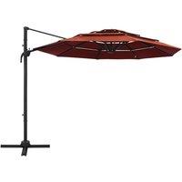 Berkfield Home 4-Tier Parasol with Aluminium Pole Terracotta 3x3 m