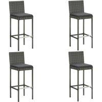 Berkfield Home 5 Piece Garden Bar Set with Cushions Poly Rattan Grey