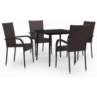 Berkfield Home 5 Piece Garden Dining Set Brown & Black