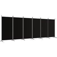 Berkfield Home 6-Panel Room Divider Black 520x180 cm Fabric