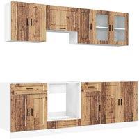 Berkfield Home 8 Piece Kitchen Cabinet Set Kalmar Old Wood Engineered Wood in Brown